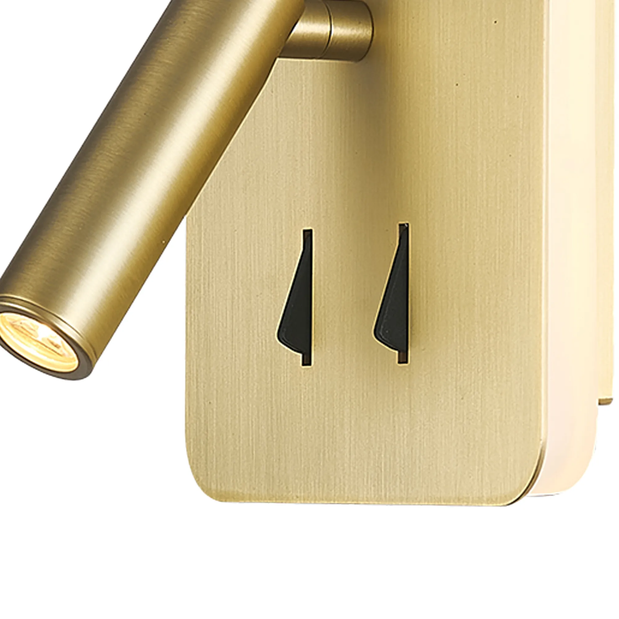 Cayman Square Wall + Reading Light 6W + 3W LED Switched Satin Gold M7854  Mantra Fusion Cayman